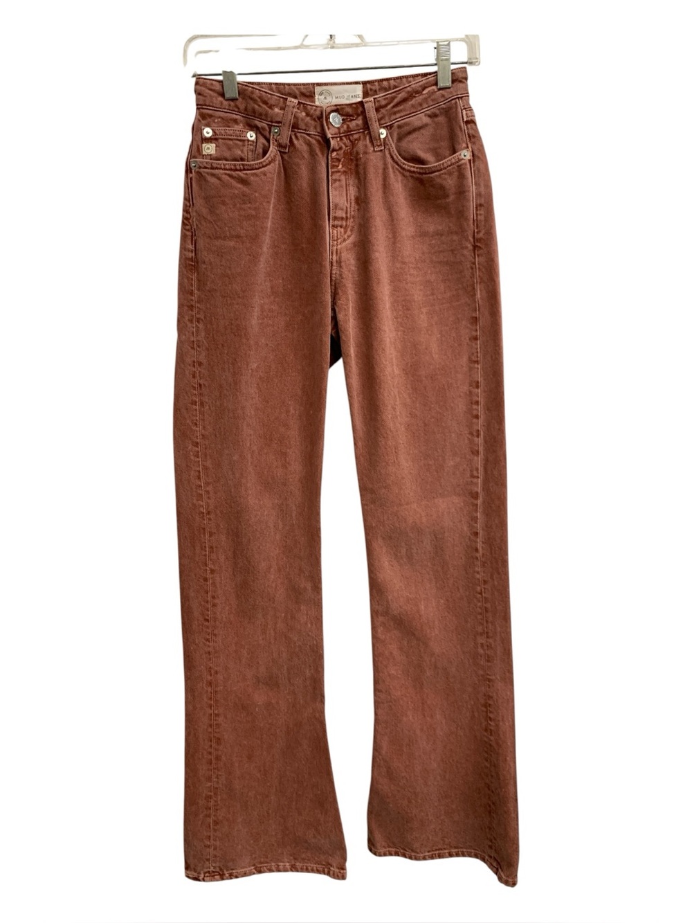 Flare High-Rise Jeans in Rust